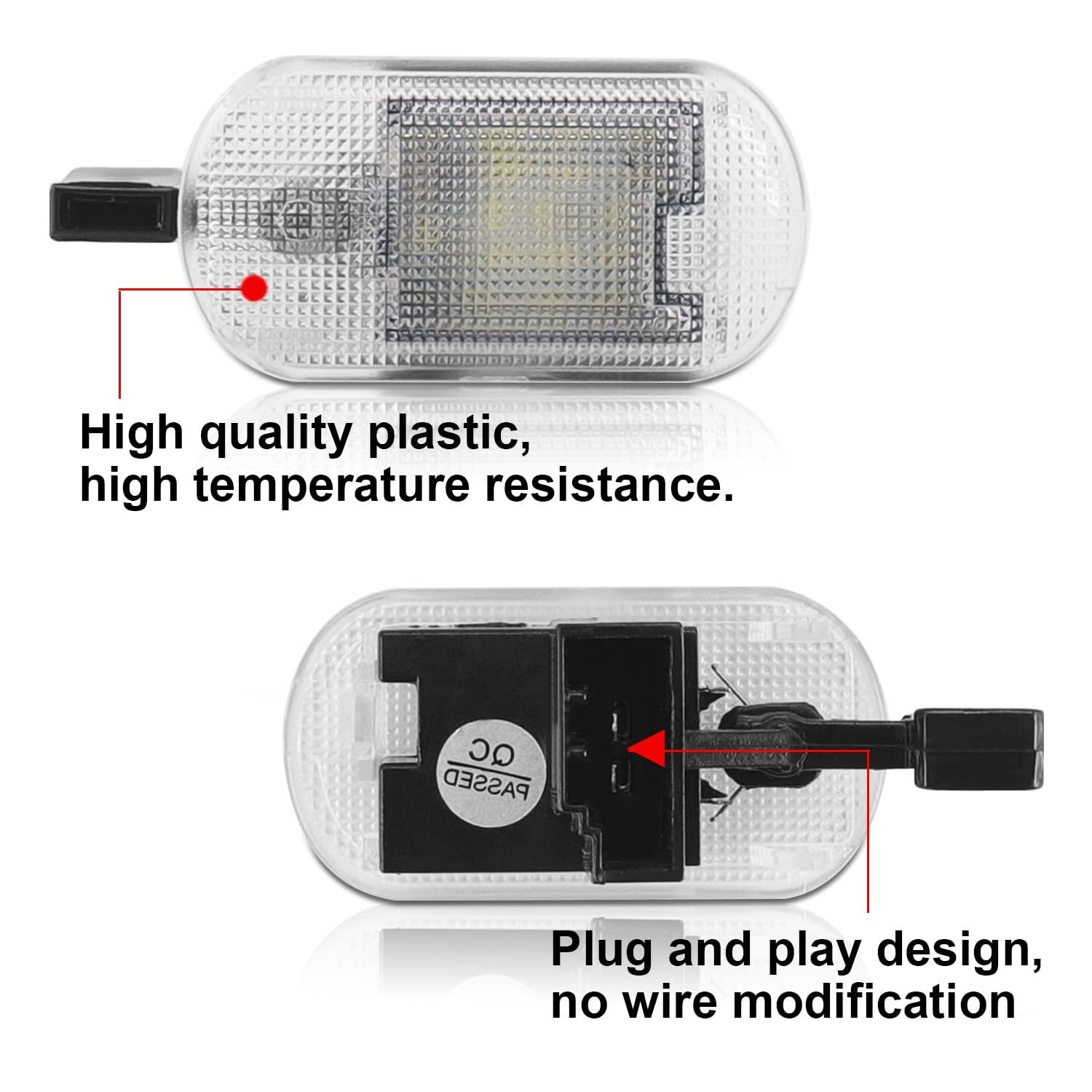 WinPower LED Luces de guantera Bombilla Interior Coche Compatible con Touran Nuevo Bettle Caddy3 Golf4 Bora Touareg Fabia Octivia Superb Yeti, 2 Pcs