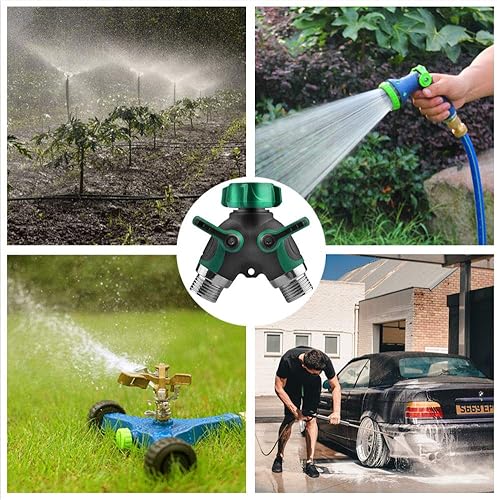Miniatura 7 de Divisor de manguera de jardín de 2 vías - Divisor de manguera de agua con mango largo Manguera de jardín Válvula de cierre de doble conector en Y