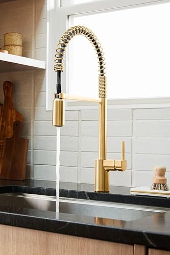 Vista 88 de Moen 7565EVBL Align Smart Grifo de cocina con rociador desplegable sin contacto con control por voz y Power Boost, color negro mate