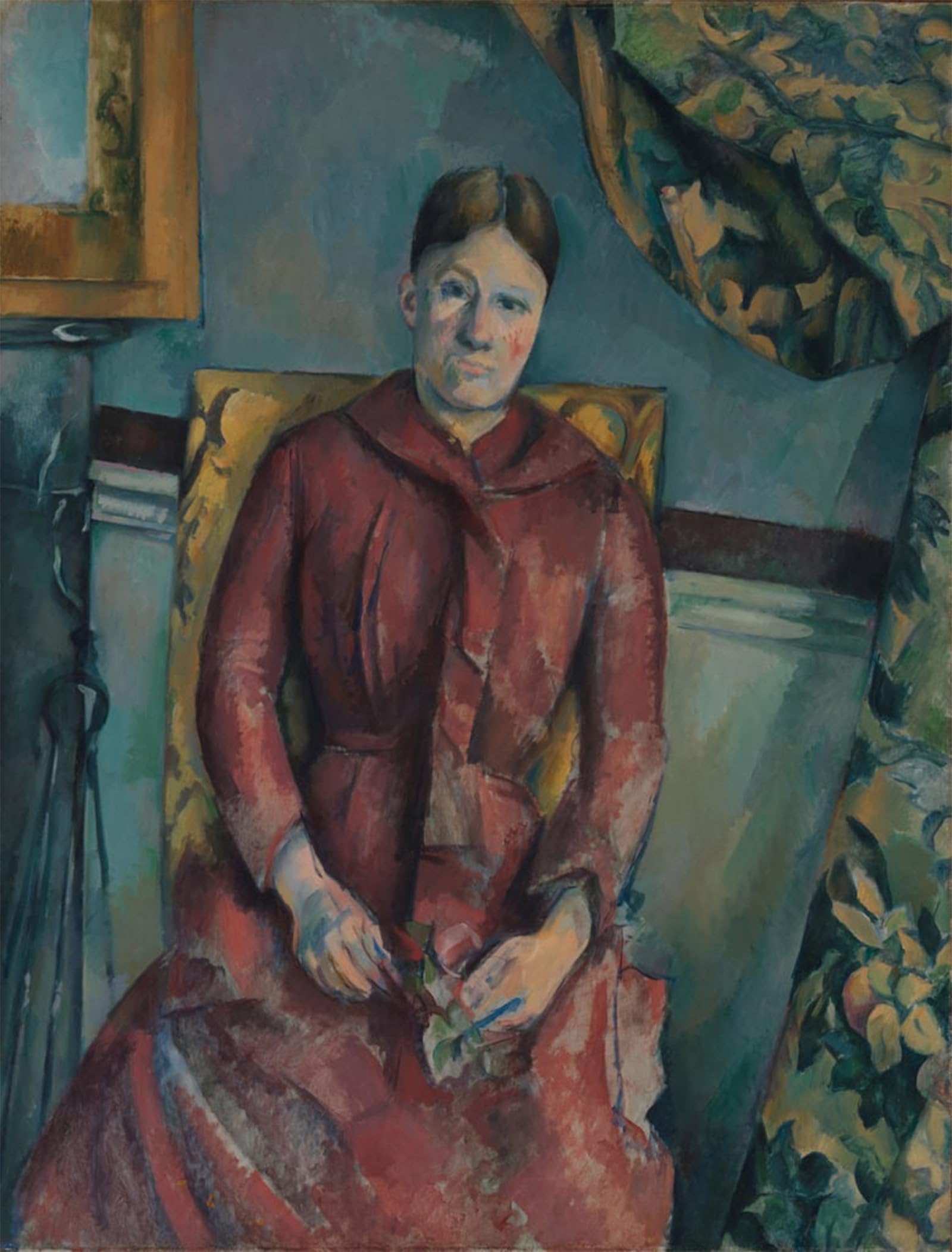 ARTXLXXBN Famous Print Painting Colorful Art Print Madame Cézanne in a Red Dress by Paul Cézanne Canvas Art Decorations for Home Decor 60x90cm