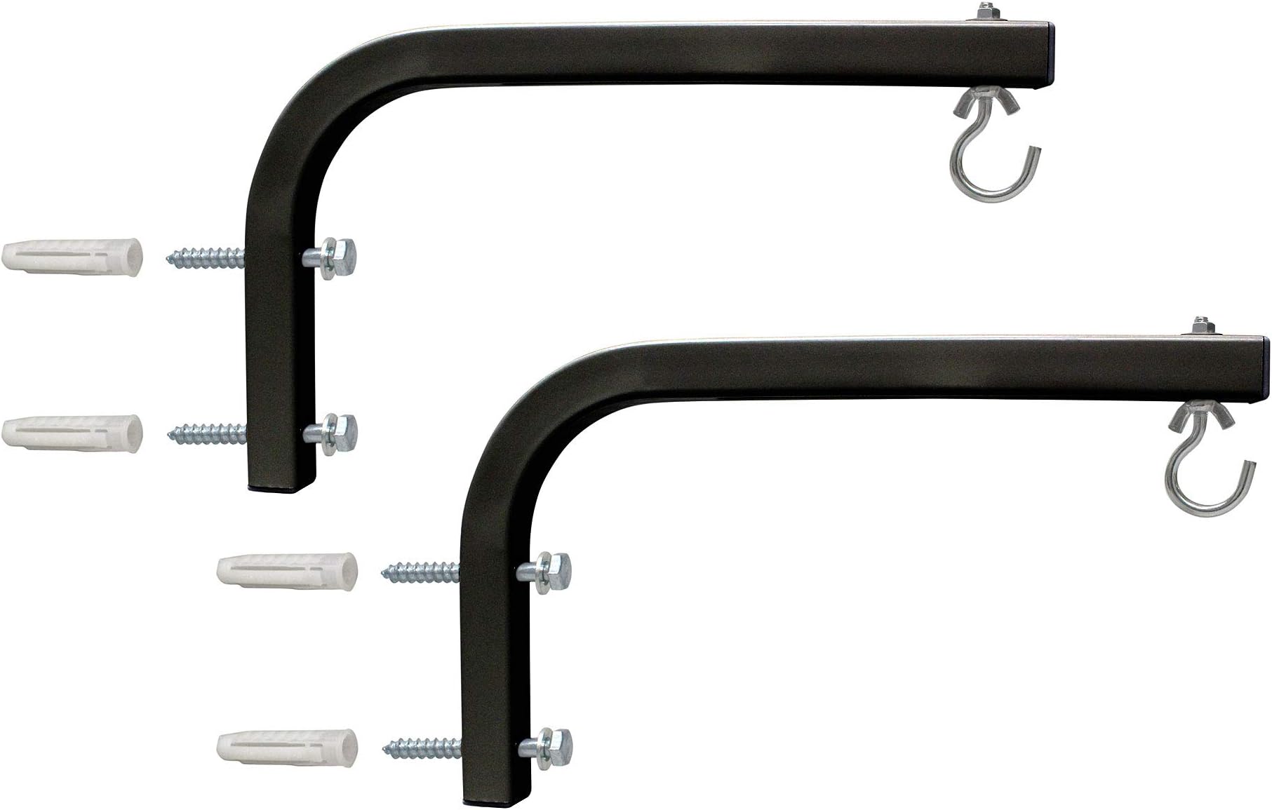 AKIA SCREENS10 inch Universal Projector Screen L-Bracket Wall Hanging Mount kit 10" Adjustable Extension with Hook for Projection Screen Indoor Outdoor Movie Video Home Theater, Black Bracket AK-ZLB