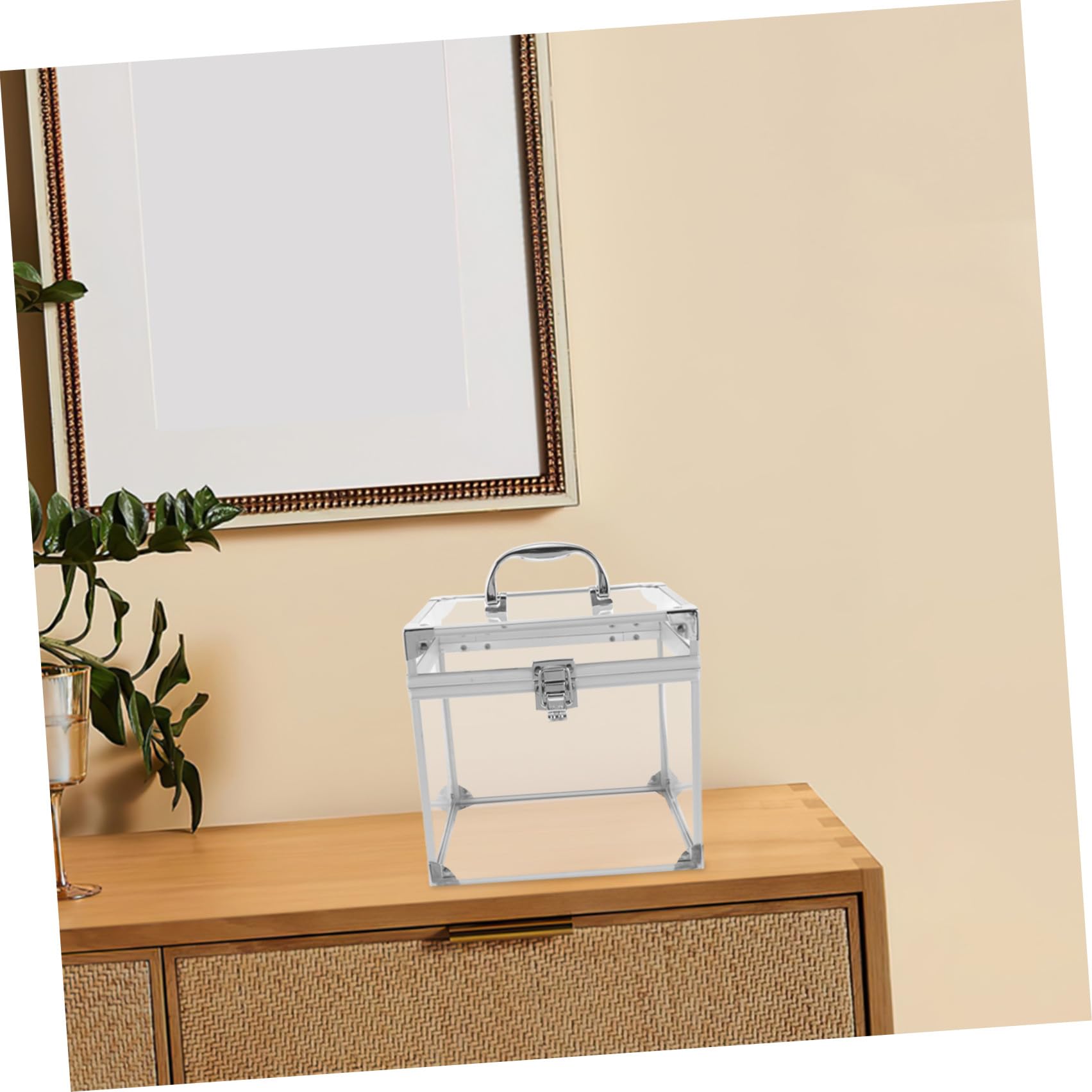 CANIGHT Contenitore Trasparente in Acrilico Porta Dischi in Vinile con Maniglia, Scatola Porta Album Grande Capacità per CD e Dvd per Camera e Spazio Intrattenimento