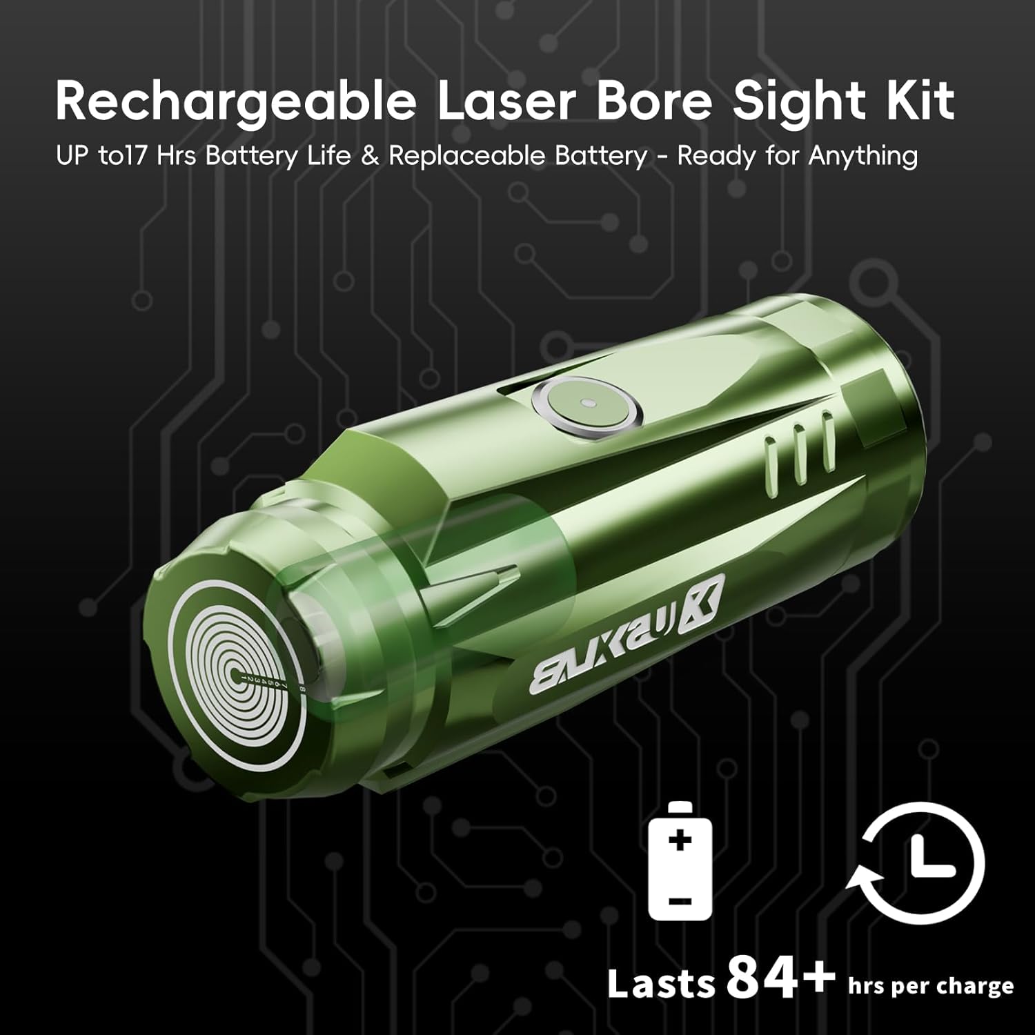 Magnetic Laser Bore Sighter: USB Rechargeable Bore Sighting Kit | Cyber Green Laser Boresighter Fit for All Gun - Rifle Pistol Multiple Caliber Zeroing Tacti-Tech Shooters Essential