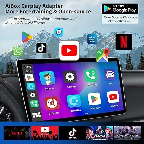 Miniatura 3 de Adaptador inalámbrico Carplay con Netflix YouTube TikTok Google Play, Carplay inalámbrico y adaptador automático Android para automóviles CarPlay