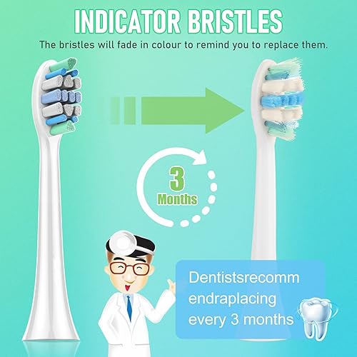 Miniatura 5 de Cabezales de repuesto para cepillos de dientes compatibles con Philips Sonicare, paquete de 8, cabezal de cepillo eléctrico