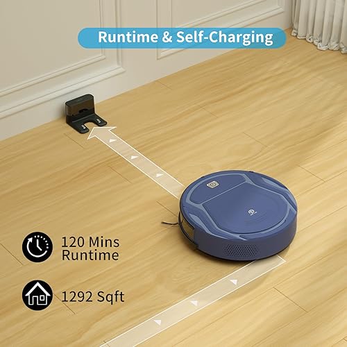 Miniatura 6 de OKP Life Aspirador robot, succión sin enredos de 2200 Pa, delgado, bajo ruido, control de aplicación, 120 minutos de tiempo de funcionamiento,