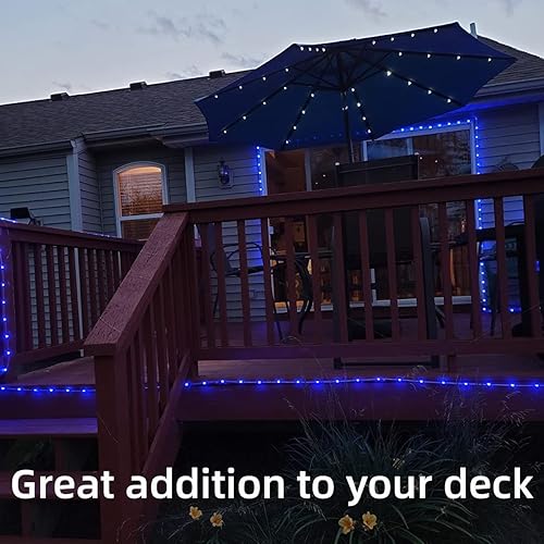 Miniatura 3 de YEGUO Paquete de 4 luces solares rojas y azules para fiestas, jardín y vacaciones