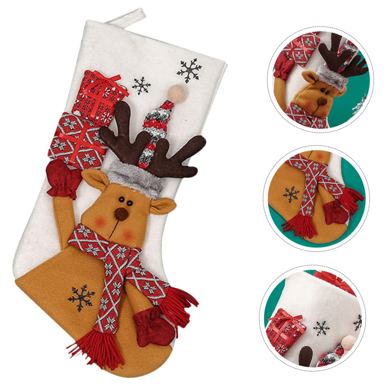 Zerodeko 3 Stück Weihnachtssocken Weihnachtsbaum Strümpfe Weihnachten Plüsch christbaumanhänger weihnachtsbäume geschmückt Christbaumschmuck traditionelle Weihnachtsstrümpfe Maschenware