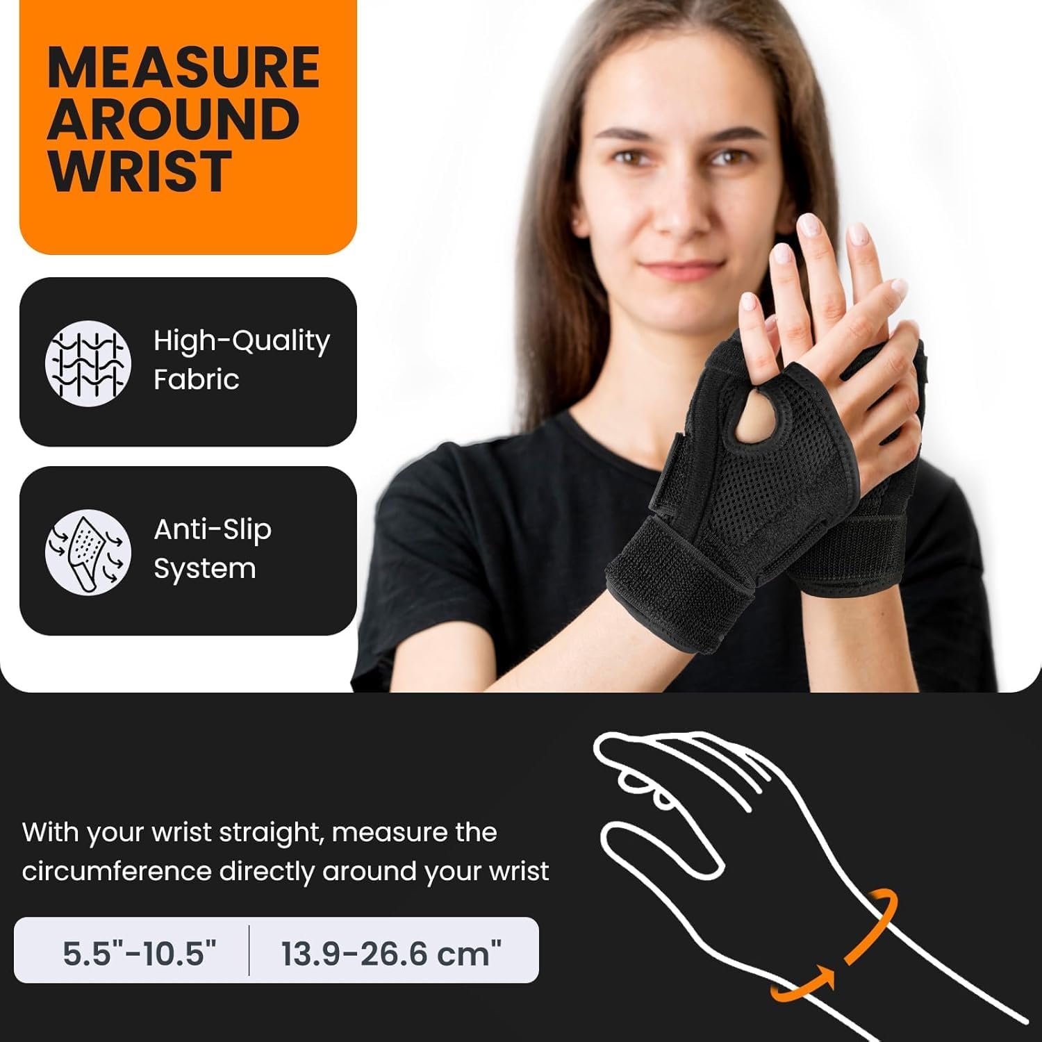 New Upgrade Thumb Brace with Splints for Palm & Wrist Stabilizer 3 Adjustable Straps,Pain Relief for Carpal Tunnel,Arthritis,Sprain,Tendonitis,Left & Right Hand,Adjustable,Breathable (Black, Small, Right)