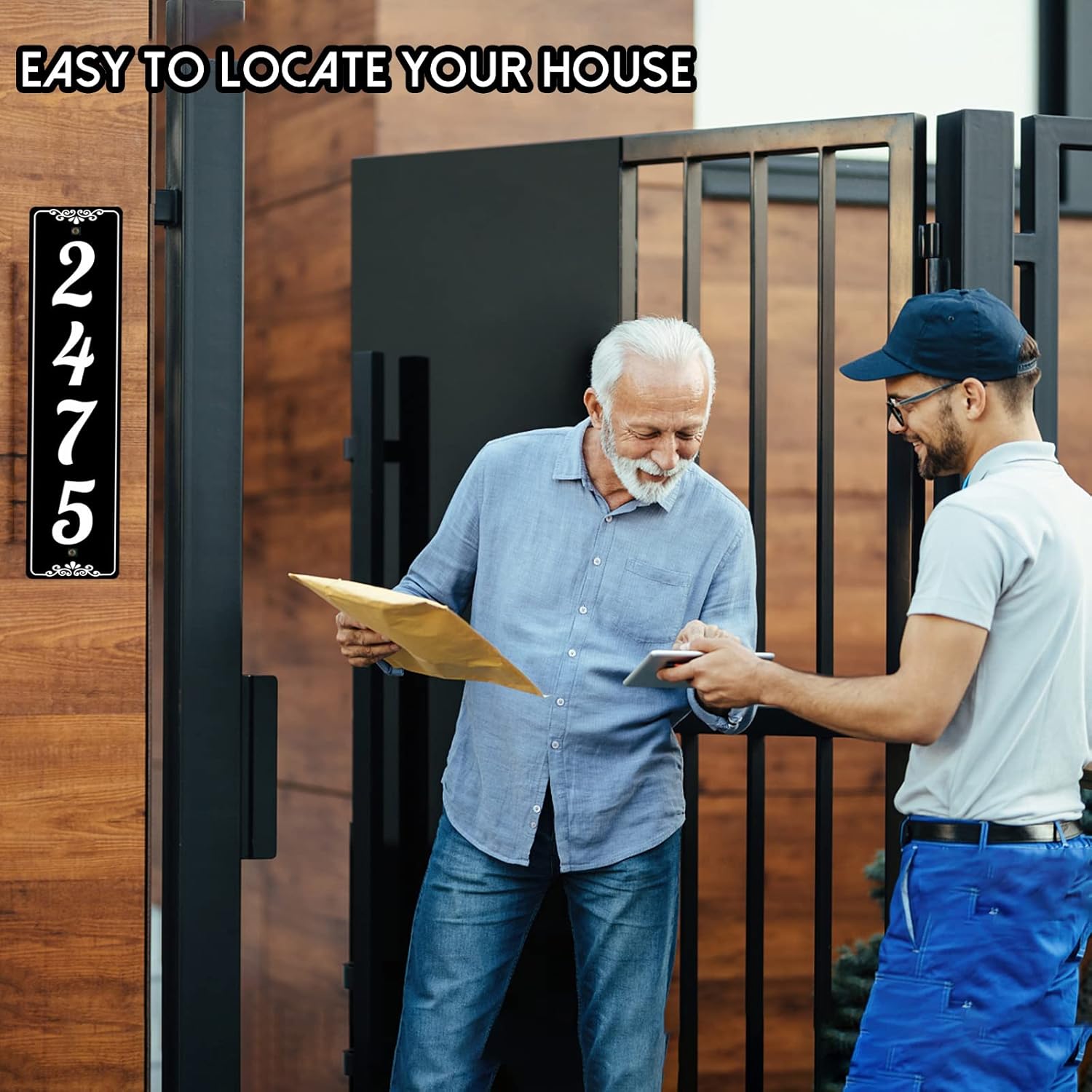 911 Address Sign Custom Reflective Address Plaque Vertical House Numbers Reflective Mailbox Numbers Aluminum Address Sign for Houses Outside Driveway Yard Post