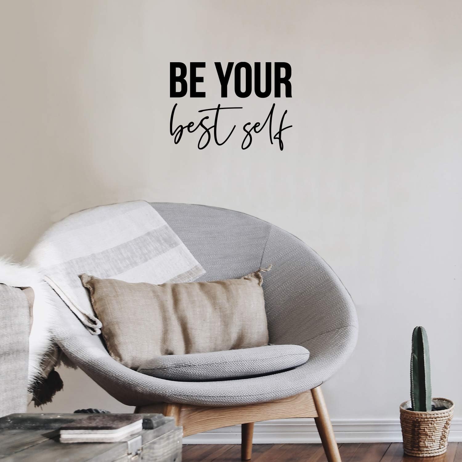Vinyl Wall Art Decal - Be Your Best Self - 16" x 22" - Modern Motivational Positive Self Esteem Quote Sticker for Bedroom Closet Home Office Living Room Bathroom Decor (Black) image 2