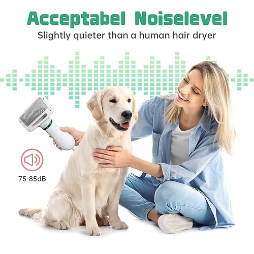 Miniatura 6 de Secador de pelo para perros, secador de pelo para perros 2 en 1 con cepillo deslizante, secador de pelo de mascotas de 300 W para perros y gatos