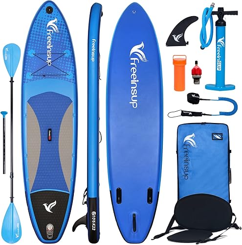 Miniatura 9 de Freein Stand Up Paddle Board Kayak SUP Inflatable Stand up Paddle Board SUP 10'10'6x31 x6, 2 Blades Paddle, Dual Action Pump, Triple Fins, Leash,