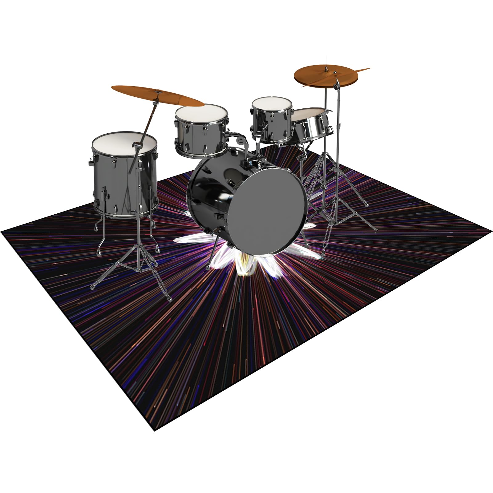 Tappetino professionale per batteria, 140 x 100 cm, insonorizzante, protezione per pavimento per batteria elettronica, grancassa e rullante, accessori per musicisti e gruppi musicali