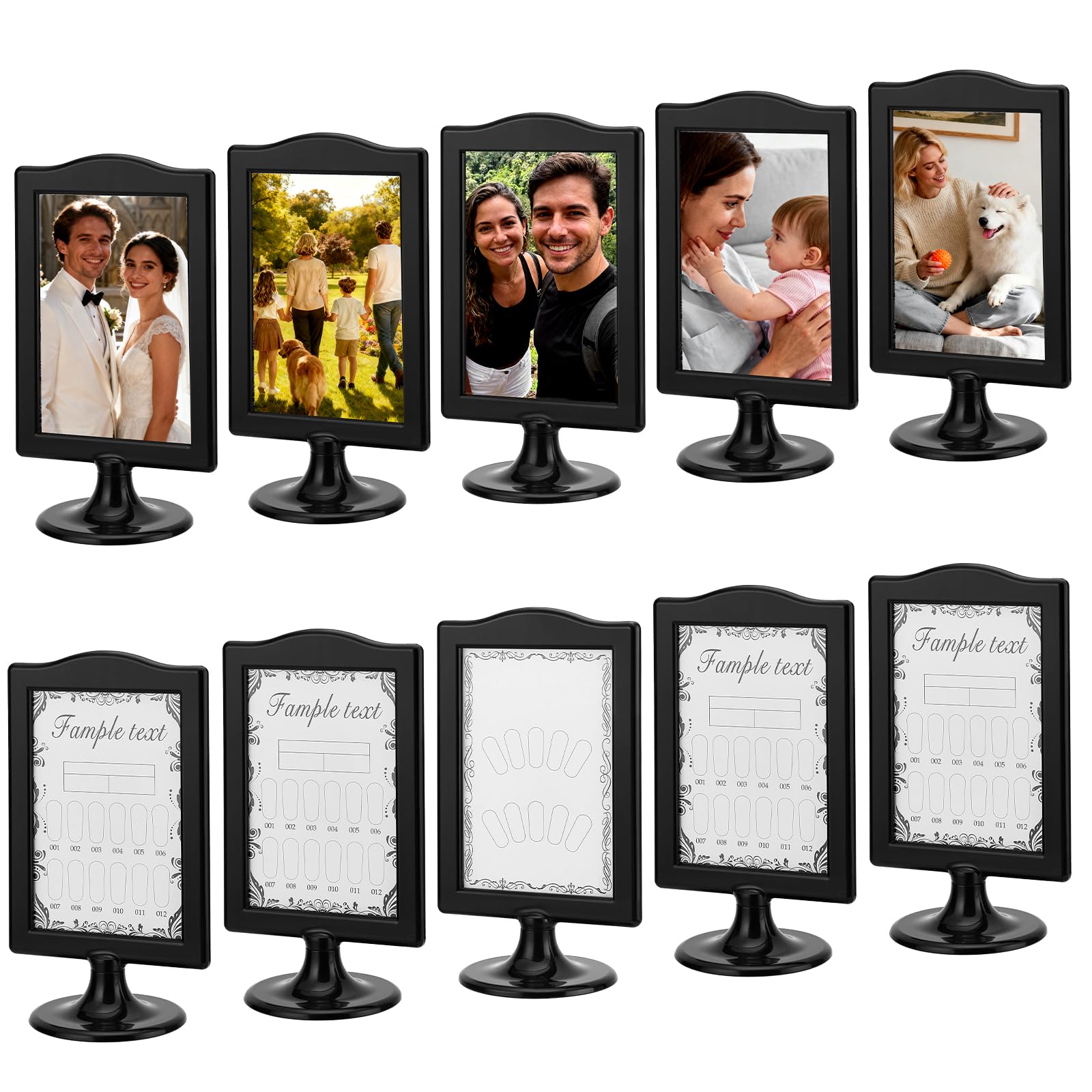Cadres photo double face 10x15 cm CUTHOLLOW lot de 12 pour table