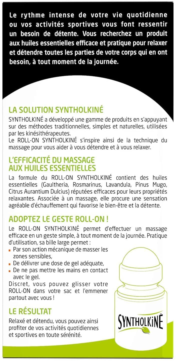 SyntholKiné Roll-On de Massage Tensions Musculaires 2x50 ml