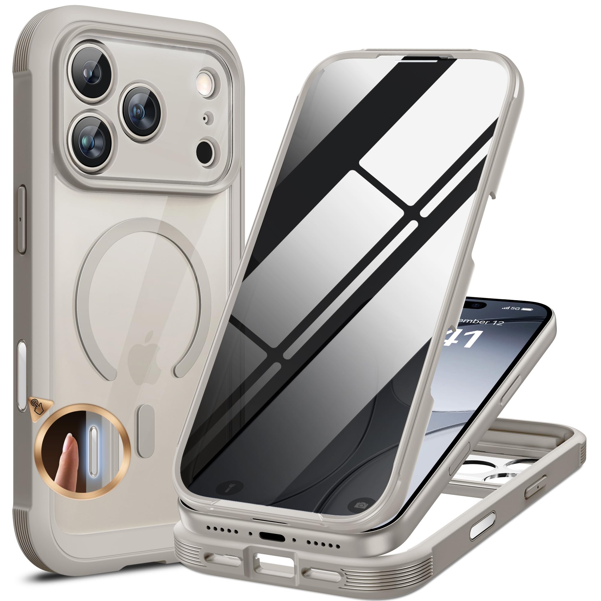 Photo 1 of Miracase iPhone 17 Pro Max Case with Privacy Screen Protector