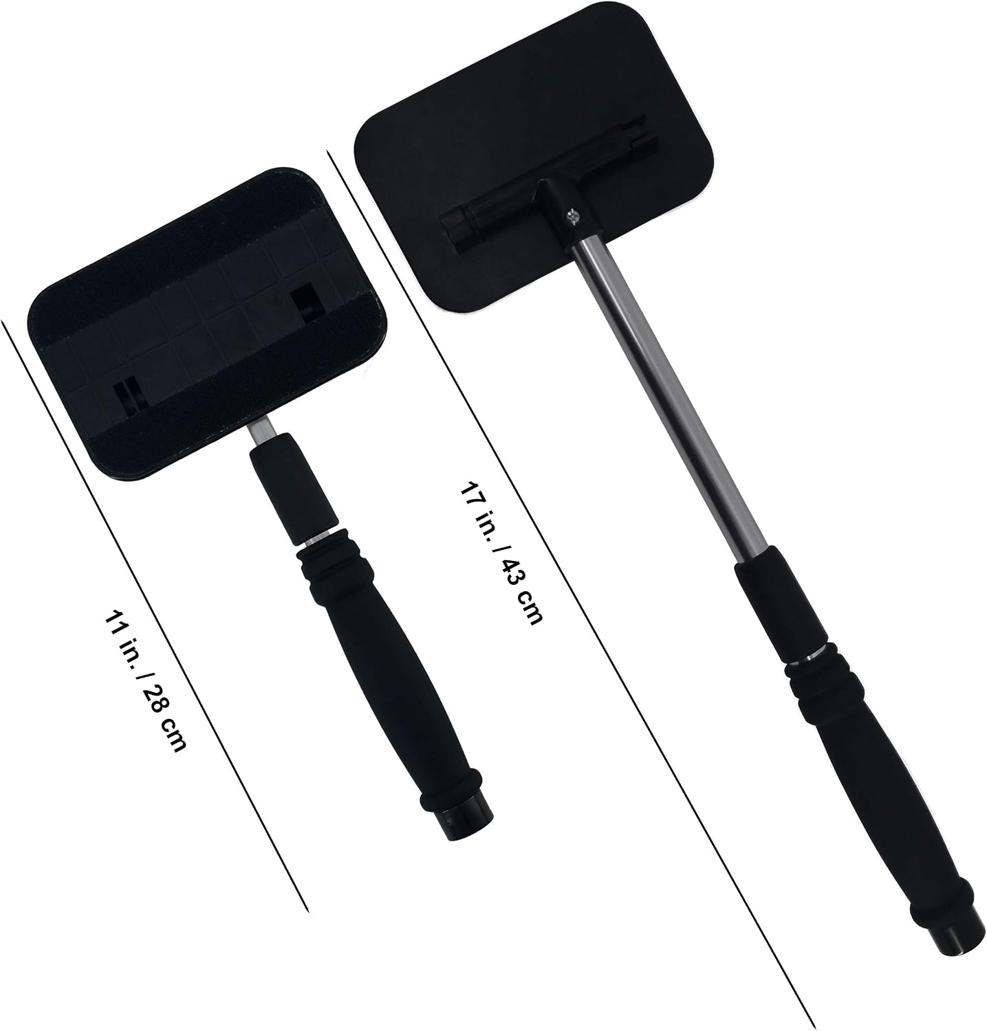 POLYTE Pivoting Windshield Glass Cleaning Tool Extendable Aluminum Handle w/3 Premium Microfiber Covers