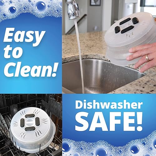 Miniatura 8 de HOVER COVER Tapa protectora magnética contra salpicaduras, tapa de 10 pulgadas transparente libre de BPA para alimentos, protector de plato