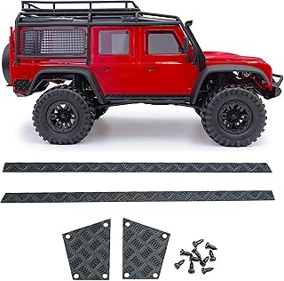 Zolikar RC Stainless Steel Side Step Skid Plate Rock Rails Side Skirt Protection Decorative Trim Panel Set for TRX4M Upgrades Defender 1/18 Scale RC Crawler Car Accessories