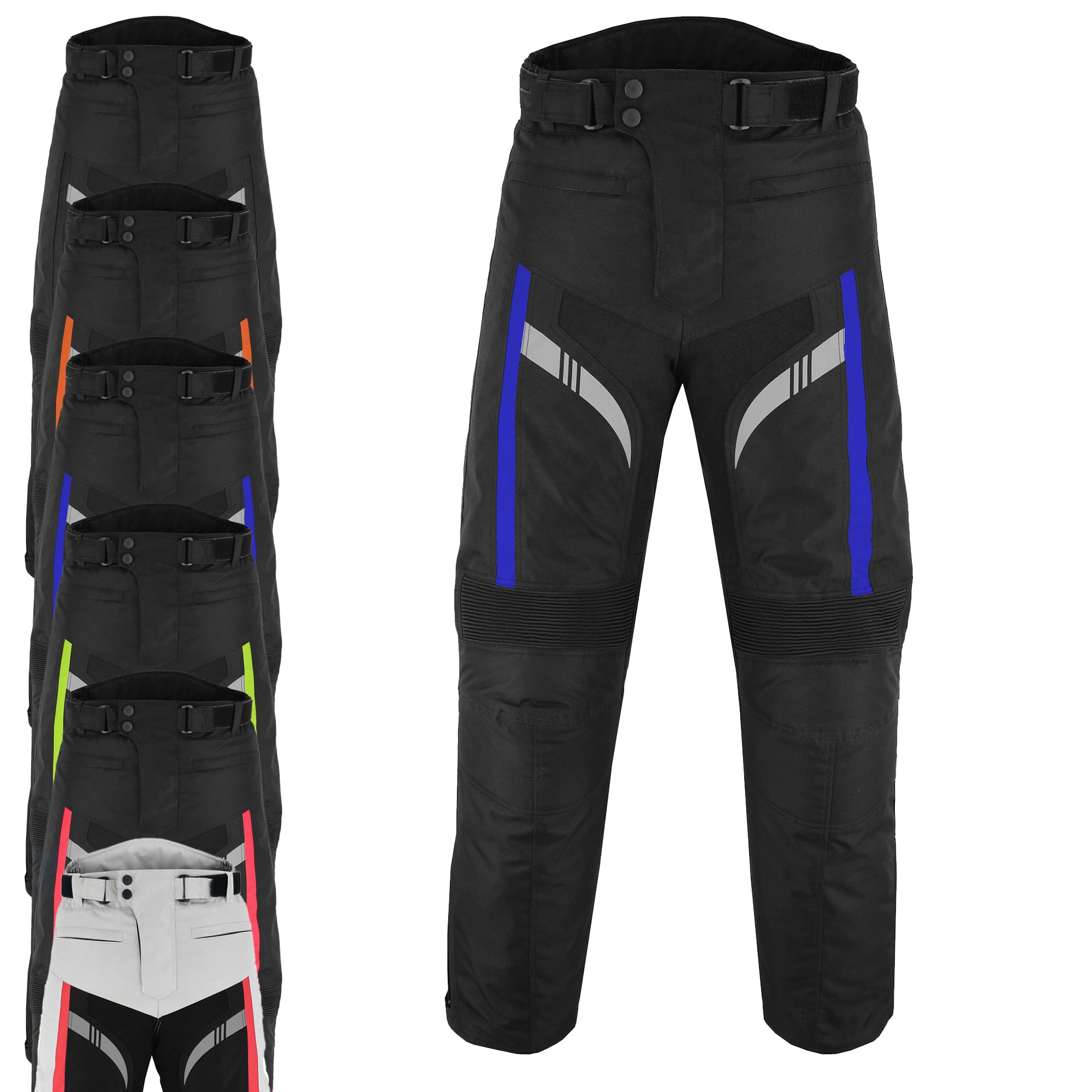 Pantalones de Moto Hombre, Pantalones Protectores de Tejido Cordura Impermeables, Pantalones de Moto con Armadura extraíble