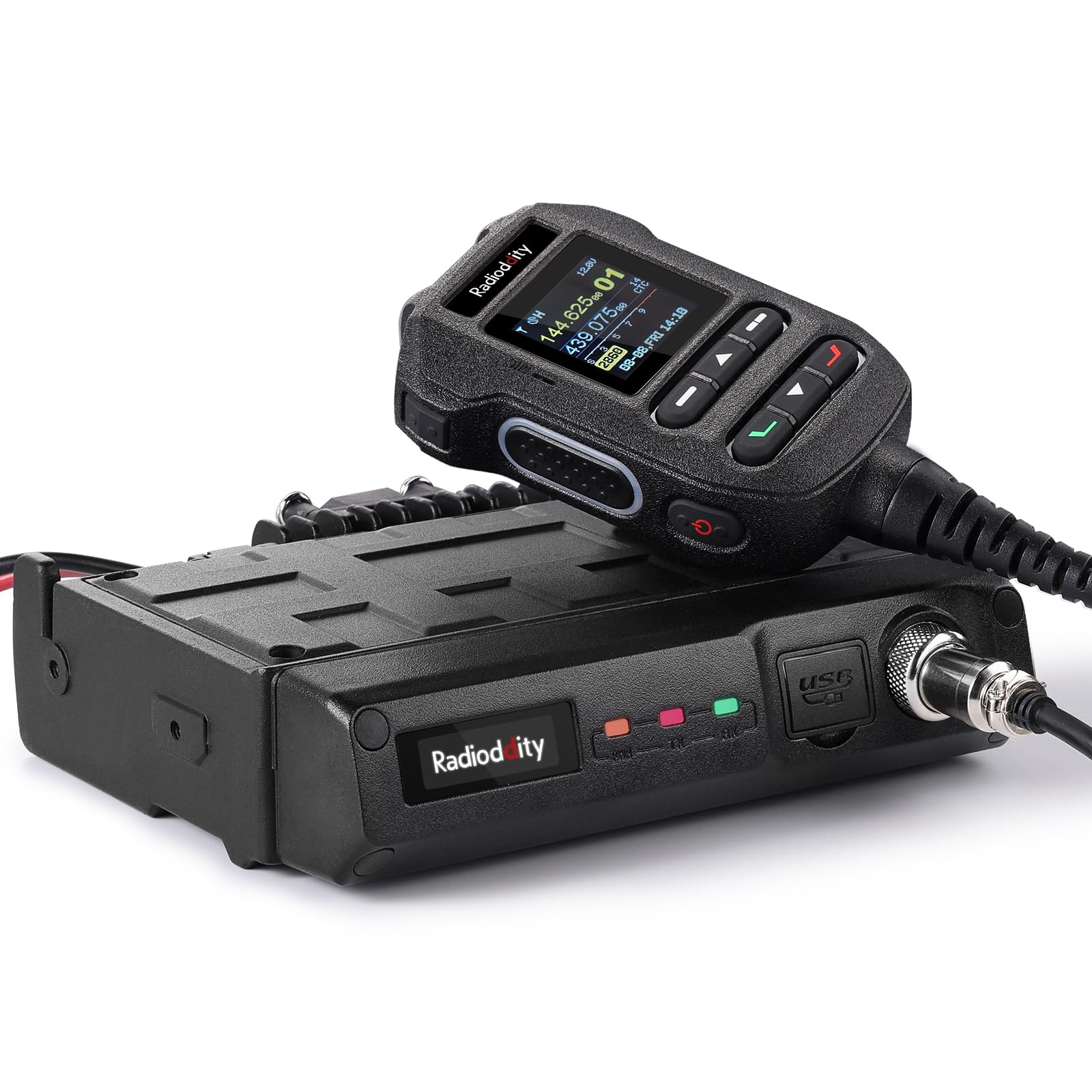 Radioddity DB50-B 50W Ricetrasmettitore mobile dual band, ricetrasmettitore radioamatoriale VHF-UHF con BT KISS TNC, programmazione APP, GPS e APRS per fuoristrada, trasporto su camion e emergenze