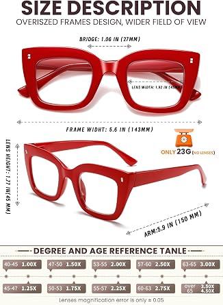 Hubeye Blue Light Blocking Reading Glasses for Women Oversized 3 Pack