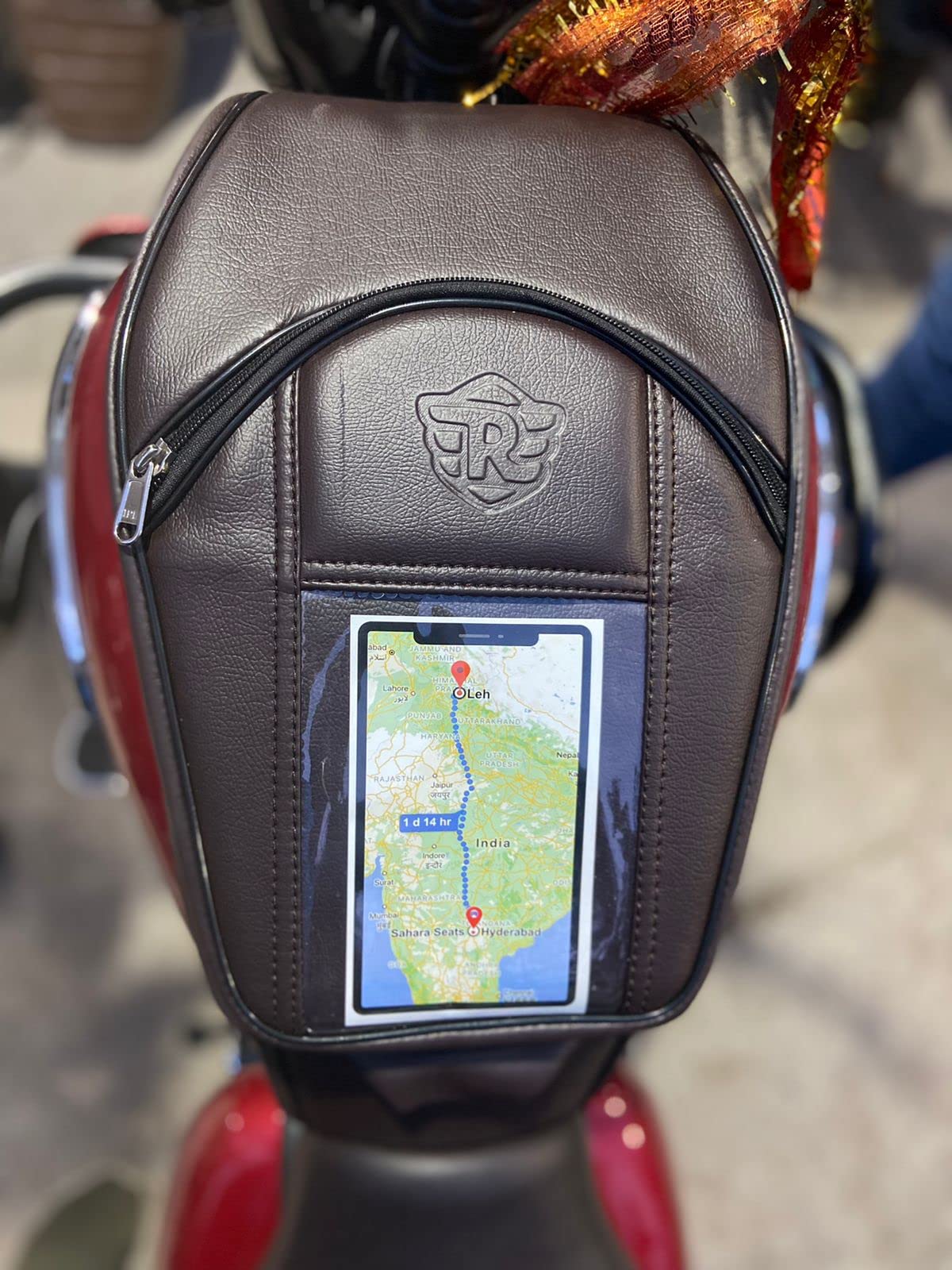 Sahara Seats Leatherette Meteor 350 Fireball/Stellar/Supernova Mobile Tank Cover for Motor Bike (Brown)