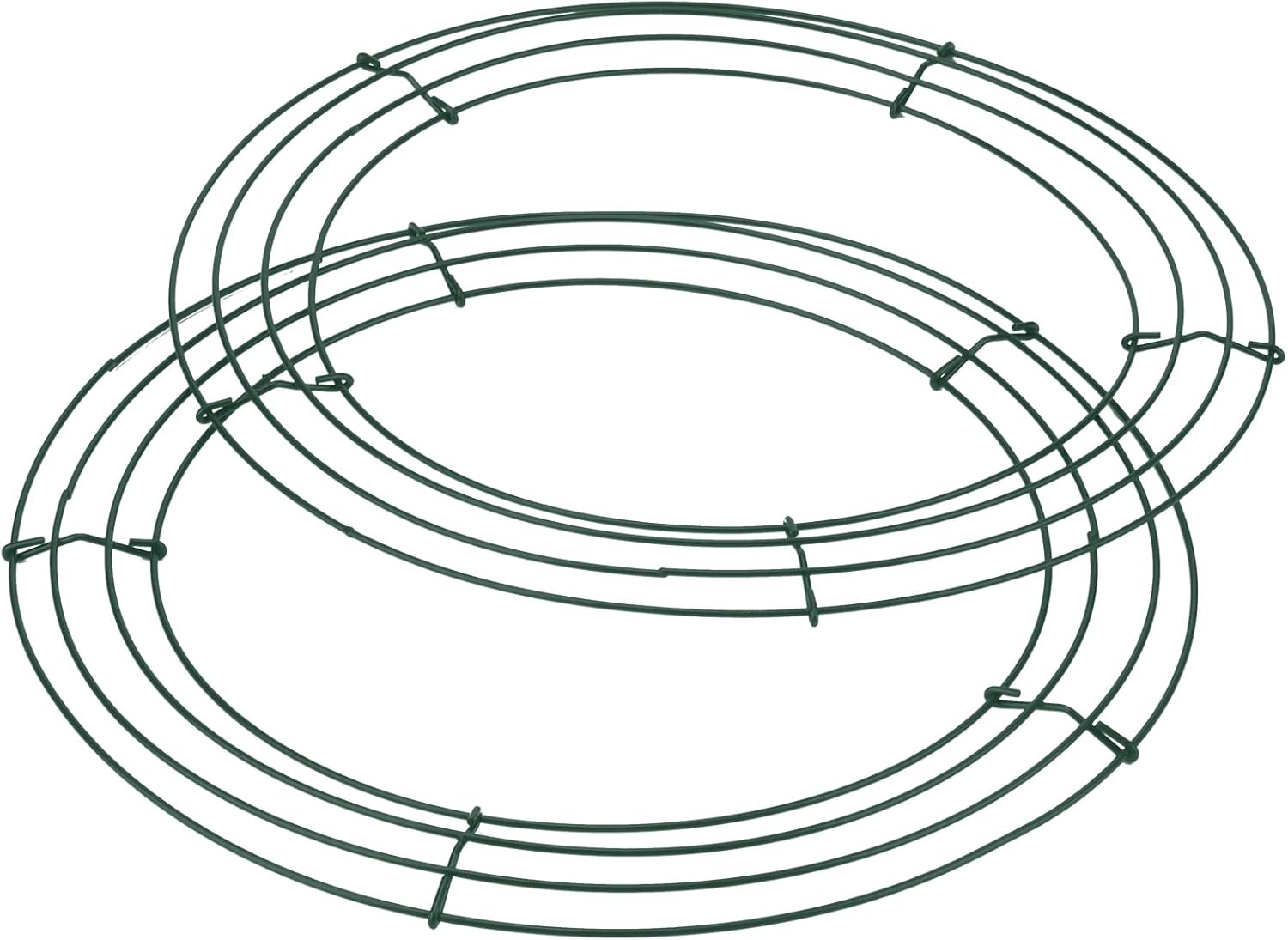 20pcs 12 Inch Wire Wreath Frame, Green Wire Wreath Frames Rings, Round Metal Wreath Form for DIY Crafts, Weddings