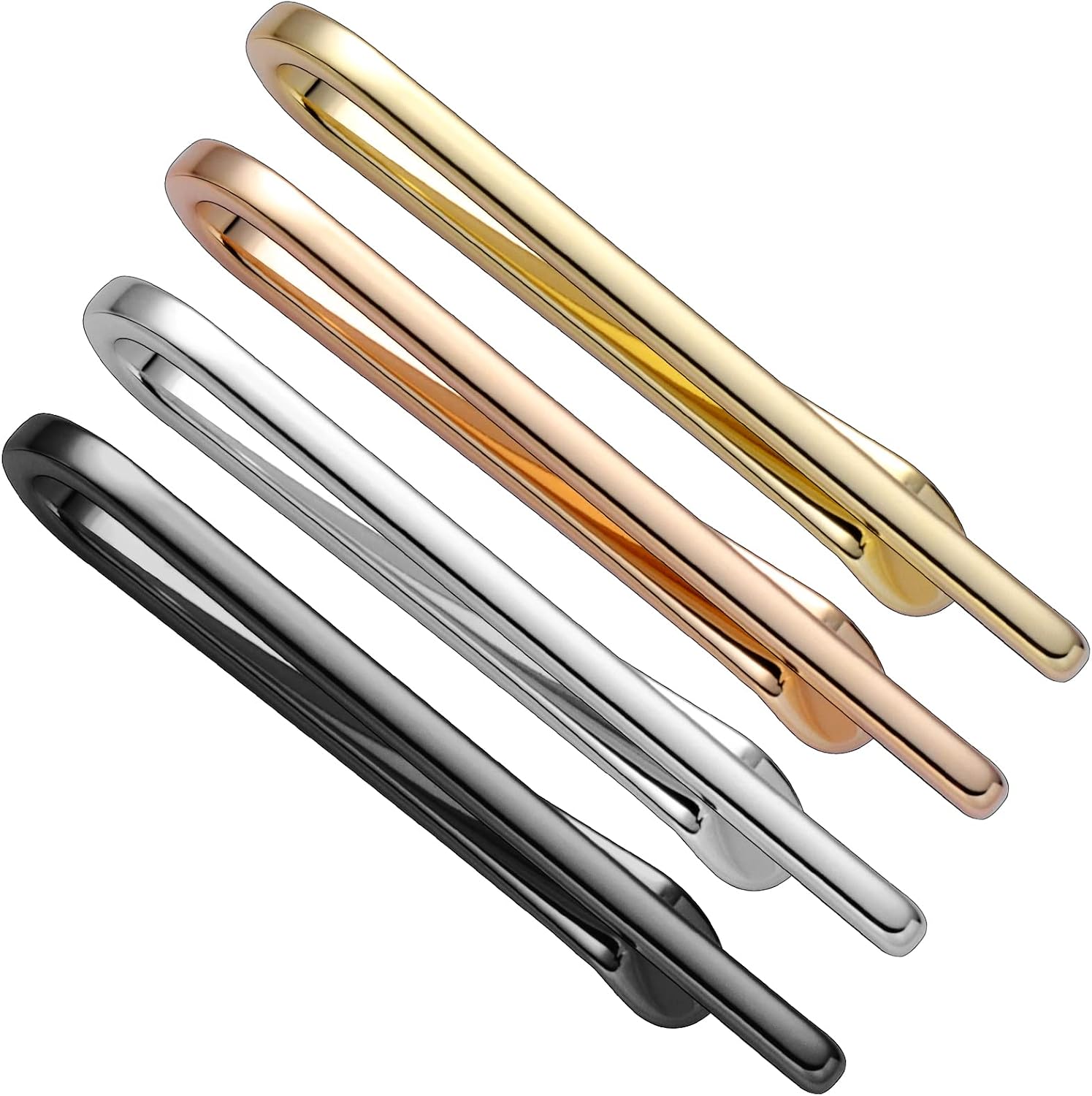 HAWSON 1.5 Inch Tie Clips for Men for Skinny Tie Bar 4Pcs Tie set for Wedding Anniversary Business and Daily Life-Best Gifts