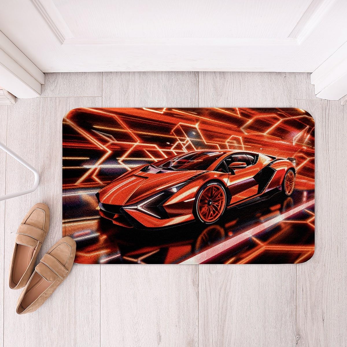 Honeycomb Gamepad Kids Bath Mats,Neon Geometric Hexagon Mats Rugs,Boys Girls Room Decor,Video Gaming Controller Gamer Console Bath Carpets,Green Bath Rugs,Absorbent Floor Mats,16Wx24L Inches image 5