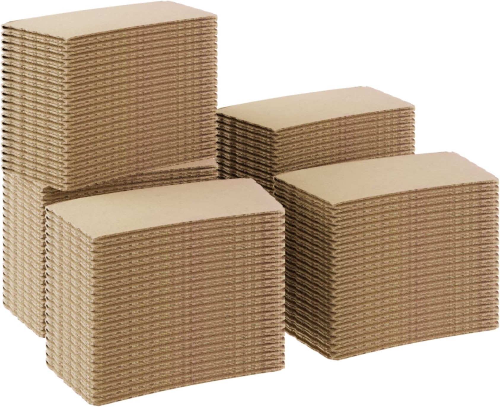 Sleeves Coffee 100 Pcs – Corrugated Brown Kraft Paper Cups Sleeves Fit 12oz, 16oz, 20oz, 22oz & 24oz Cups – Recyclable & Disposable – Perfect for Hot Drinks in Cafes & Offices (PACK OF 100)