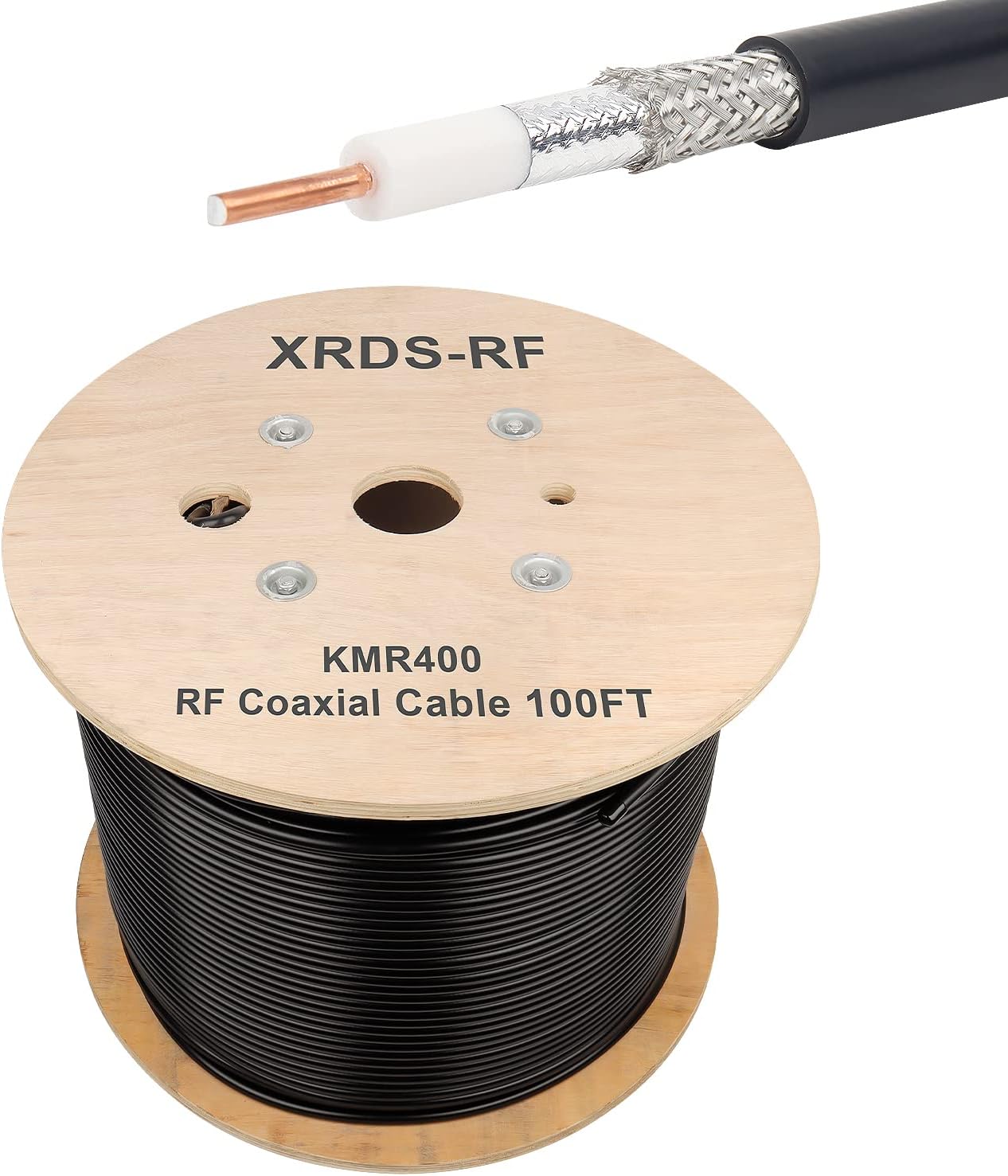 XRDS -RF KMR400 RF Coaxial Cable 50 Ohm Low Loss Coax Cable with NO Connectors 100FT