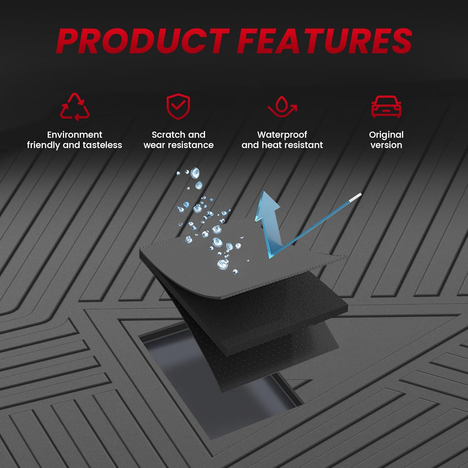 Cargo Liner for:/-Nissan Altima Sedan 2013 2014 2015 2016 2017 2018 All Weather Waterproof Protector Floor Area Mat Trunk Liner Tray Heavy Duty Rubber Rear Cargo Mat Black