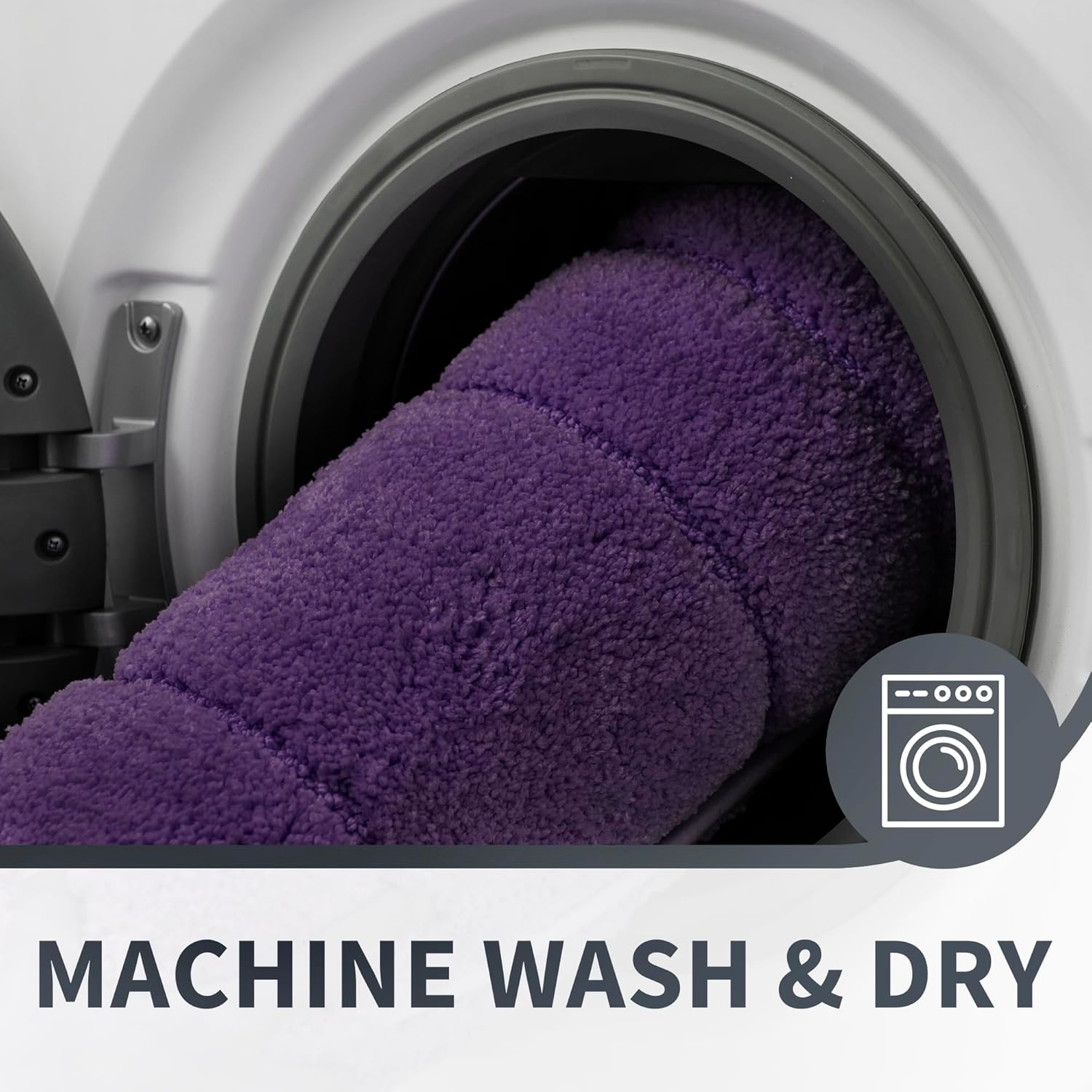 GRANNY SAYS Bathroom Rugs Non Slip Washable, Soft Bath Mats for Bath, 16" x 24", Super Absorbent Bath Mat Small Rug, Shaggy Bathroom Floor Mat, Tub and Shower, Purple - Image 5