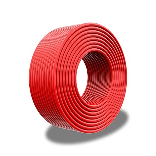 PowMr Cable de panel solar Cable de extensión de cobre estañado fotovoltaico de cobre de 98 pies (0.236 in) rojo 10AWG para panel solar,