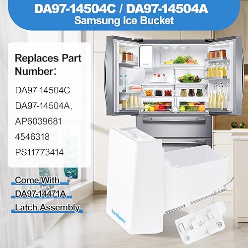 Miniatura 4 de Reemplazo mejorado de cubo de hielo para refrigerador DA97-14504C Samsung - Compatible con modelos DA97-14504A AP6039681 RF23HCEDBSR RF22KREDBSR