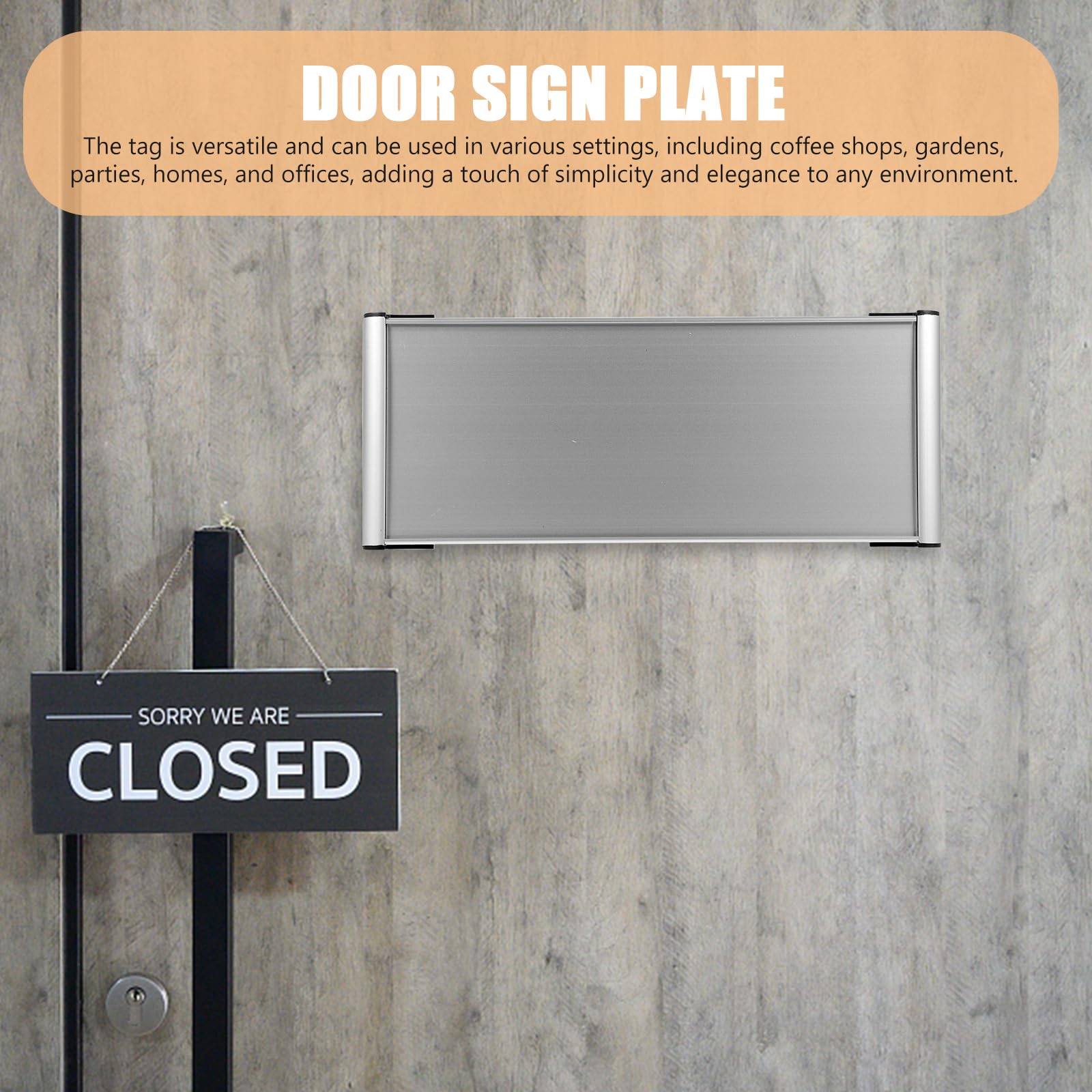 GANAZONO Placa De Nombre Para Puerta De Oficina De Aleación De Aluminio 11.02X4.72 Pulgadas Juego De 5 Placas Identificadoras Para Habitaciones Y Áreas De Trabajo