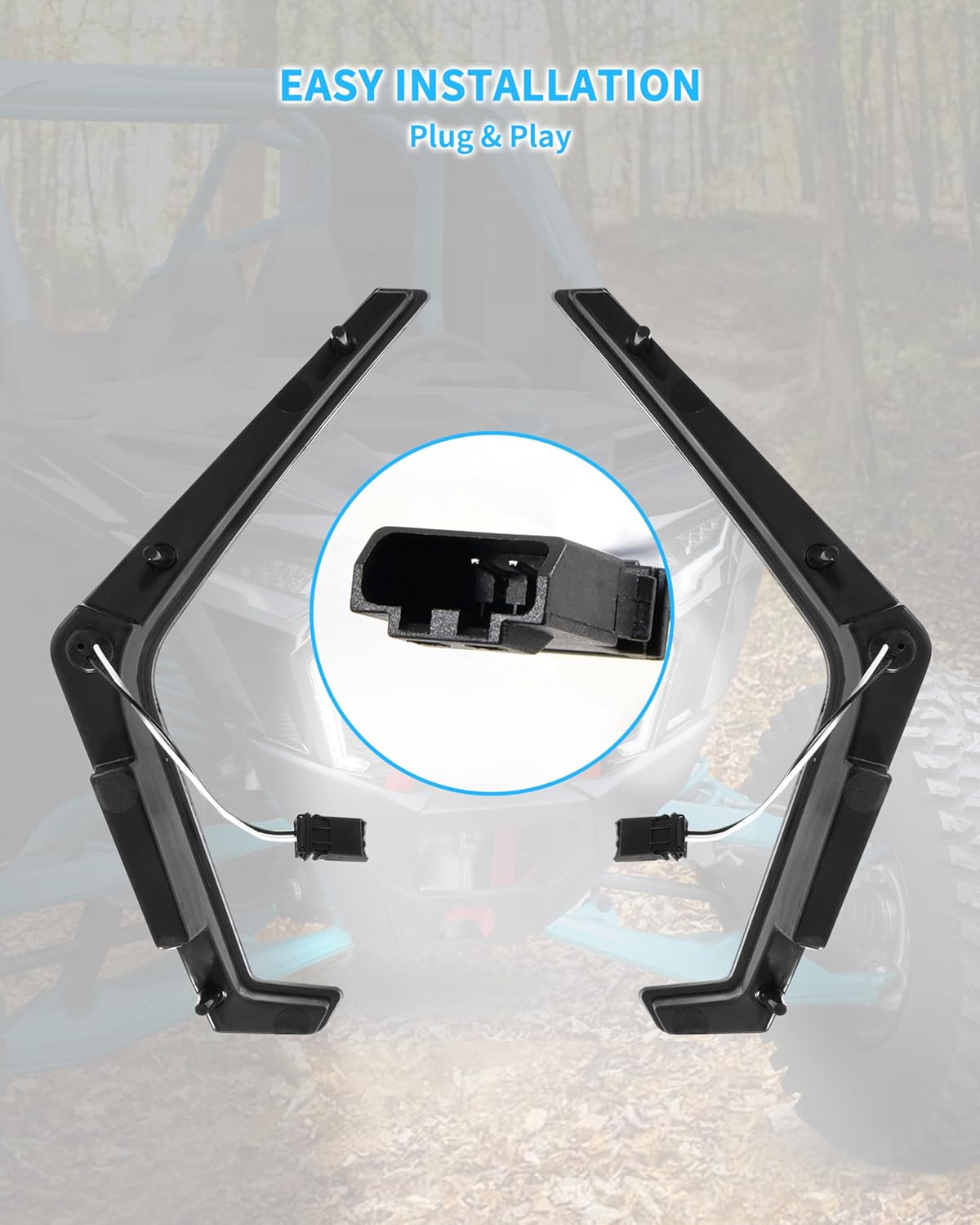 LED Grille Accent Fang Lights for Polaris RZR PRO XP/PRO R/PRO S 2025, Waterproof White Daytime Running Light & Signature Lamps, Replace #2417278, 2417279