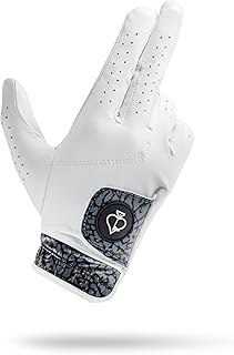 Pins & Aces - Elephant Print Golf Glove Design - Premium AAA Cabretta Leather Tour Glove - (Medium/Large, Right)