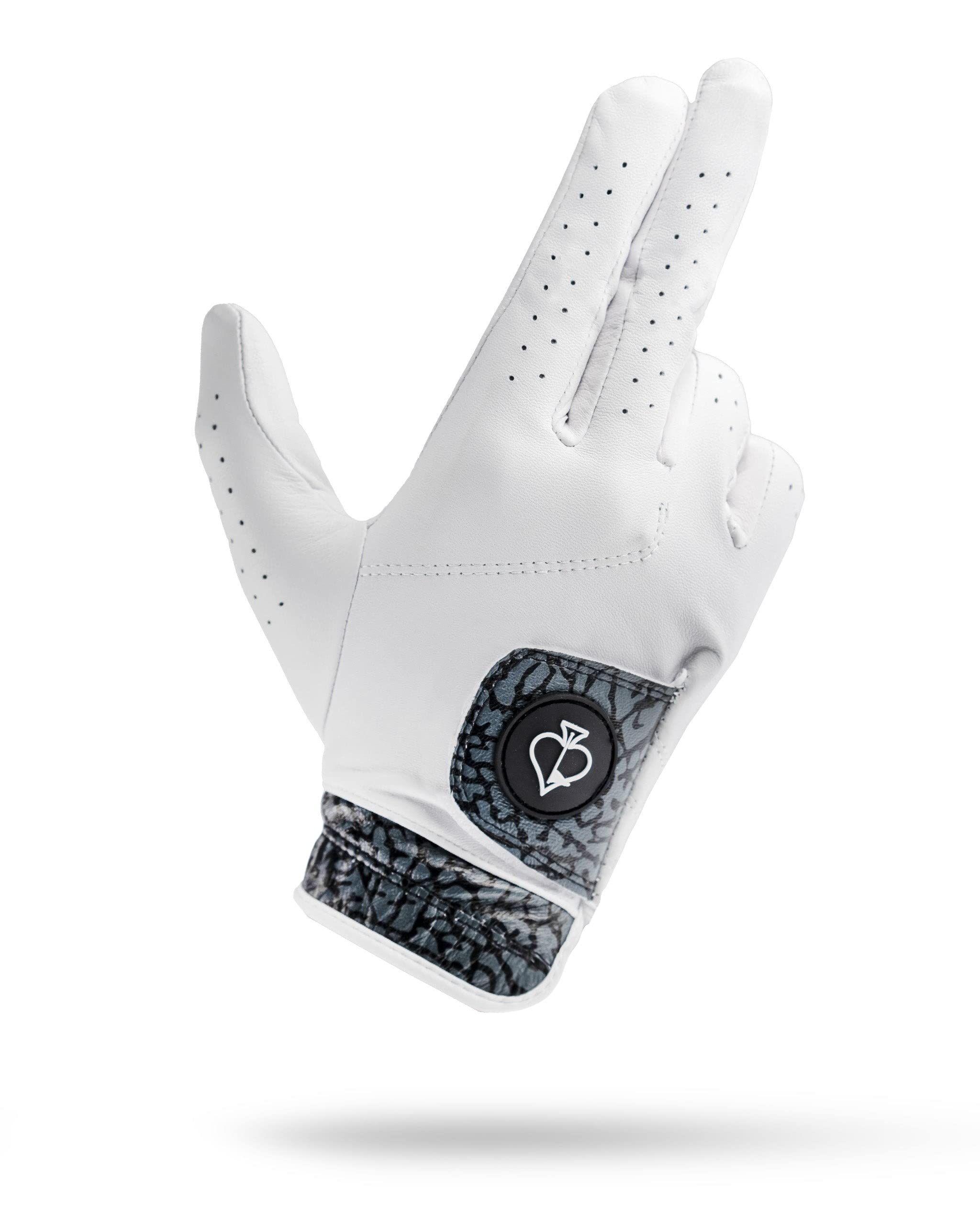 Pins &amp; Aces - Golf Glove Design - Premium AAA Cabretta Leather, Long-Lasting Durable Tour Glove for Men or Women - Premium Leather Golf Glove Left &amp; Right Hand