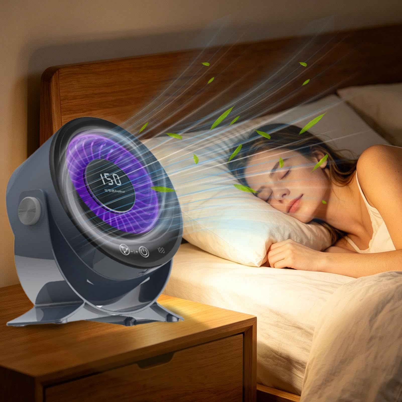 Generico Ventilatore USB da Tavolo | Potente Silenzioso Testa Rotante,Mini Ventilatore da Scrivania Multivelocità - Per Studio Sala Pranzo Computer Studenti Adolescenti Adulti