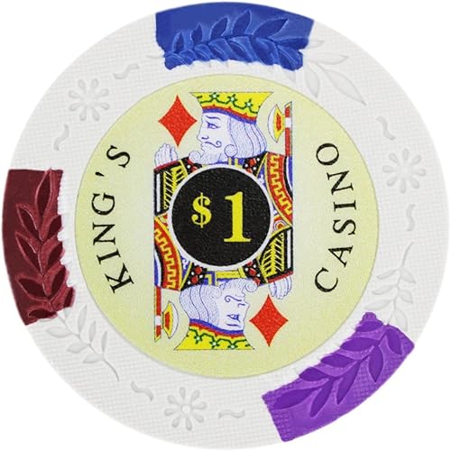 Vista 18 de Brybelly King's Casino Premium - Fichas de póquer de 0.49 oz, compuesto de arcilla pesada – Paquete de 50 $10 azul