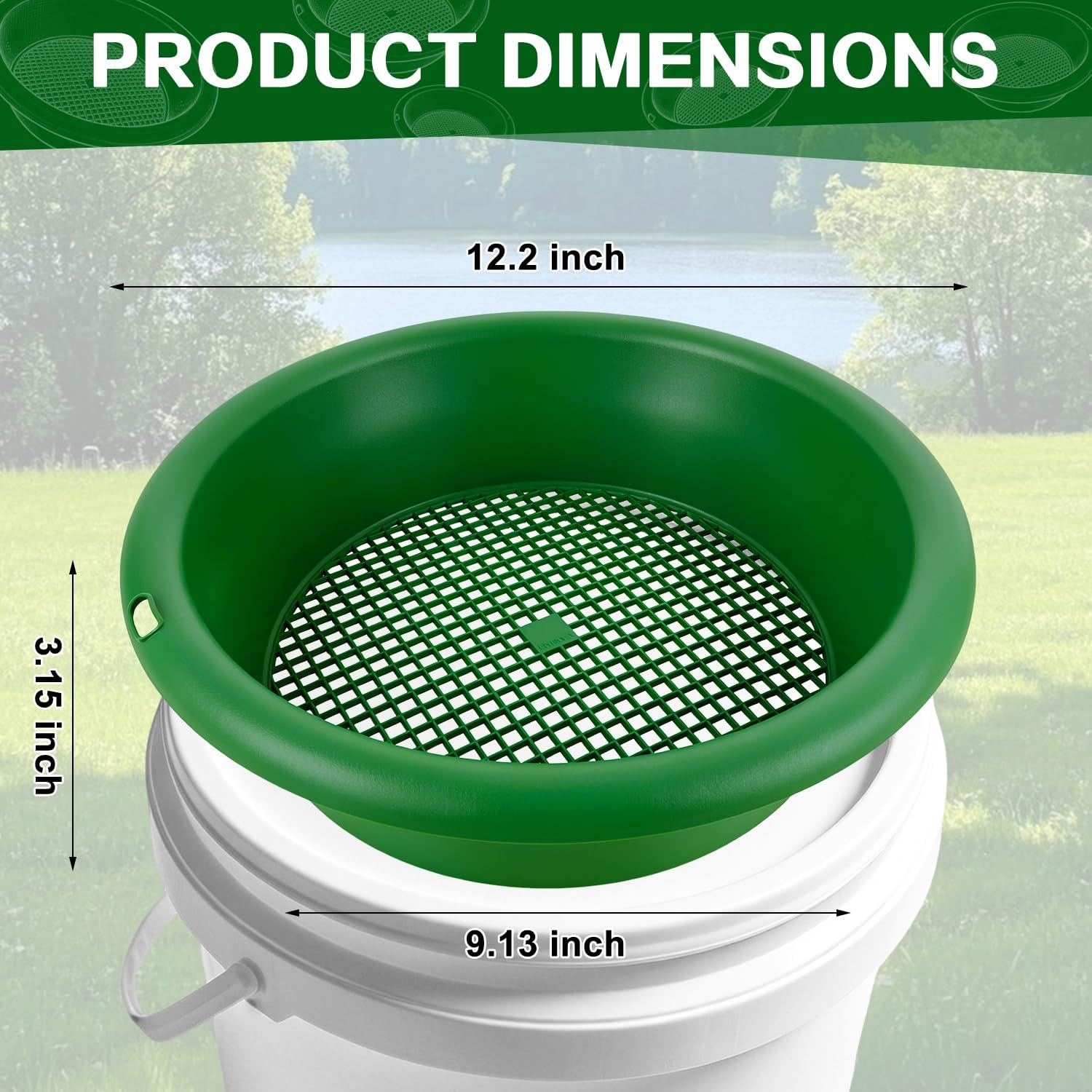 Soil Sifter for 5 Gallon Bucket, Heavy Duty Plastic Rock Sifter