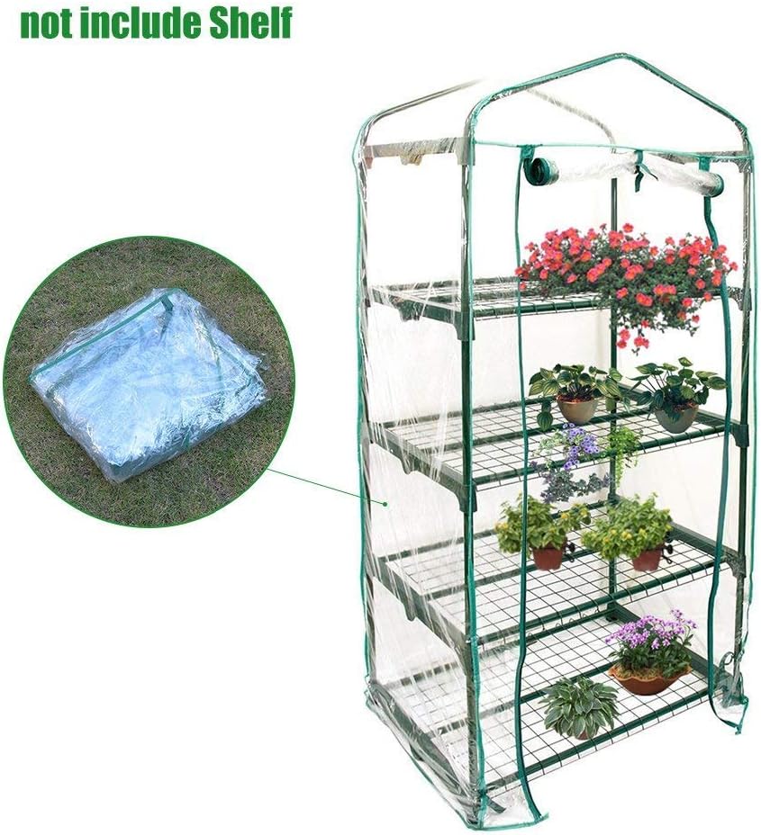 PVC Plant Greenhouse Cover - Herb and Flower Garden Green House Replacement Accessories (Just Cover, Without Iron Stand, Flowerpot)