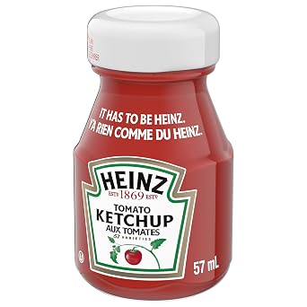 Heinz Tomato Ketchup, 57ml/1.9 fl. oz., Mini Bottles, 60 Count, (Imported from Canada)