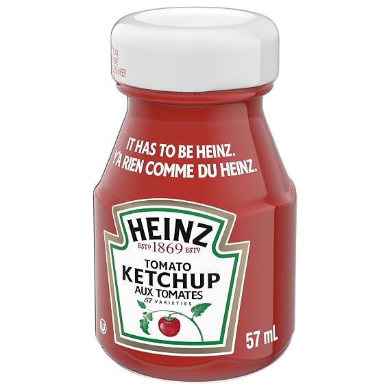 Heinz Tomato Ketchup, 57ml/1.9 fl. oz., Mini Bottles, 60 Count, (Imported from Canada)