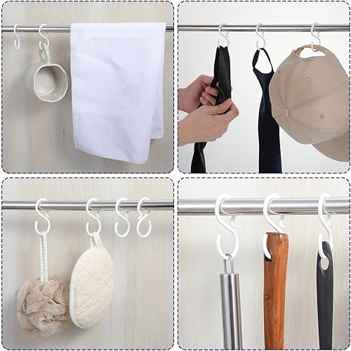 Miniatura 6 de 30 ganchos en S de plástico, ganchos en S de 2.5 pulgadas para colgar, fácil bloqueo, sin óxido, gancho de plástico para colgar cocina, sala de