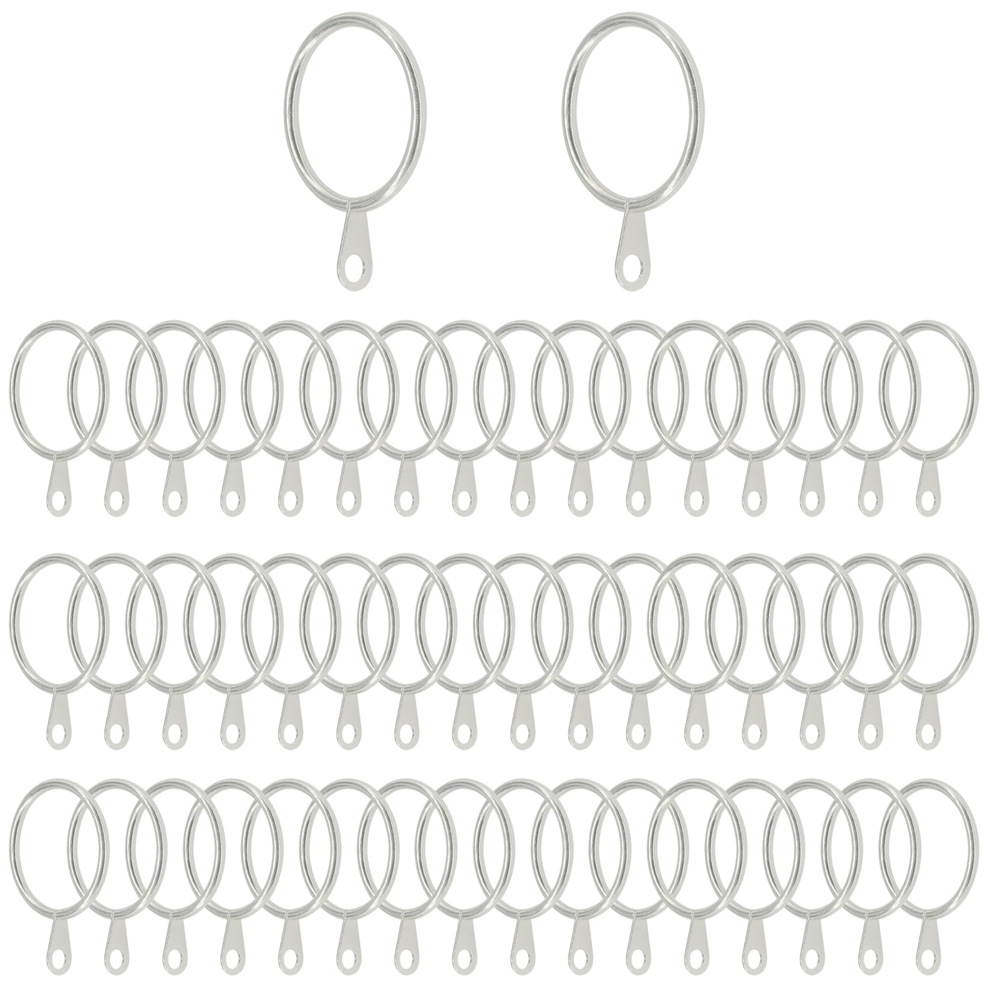 Ddhomin Silver 50 Pcs Inner Diameter 30Mm Curtain Rings,Metal Drapery Ring For Curtain Rod (Silver)
