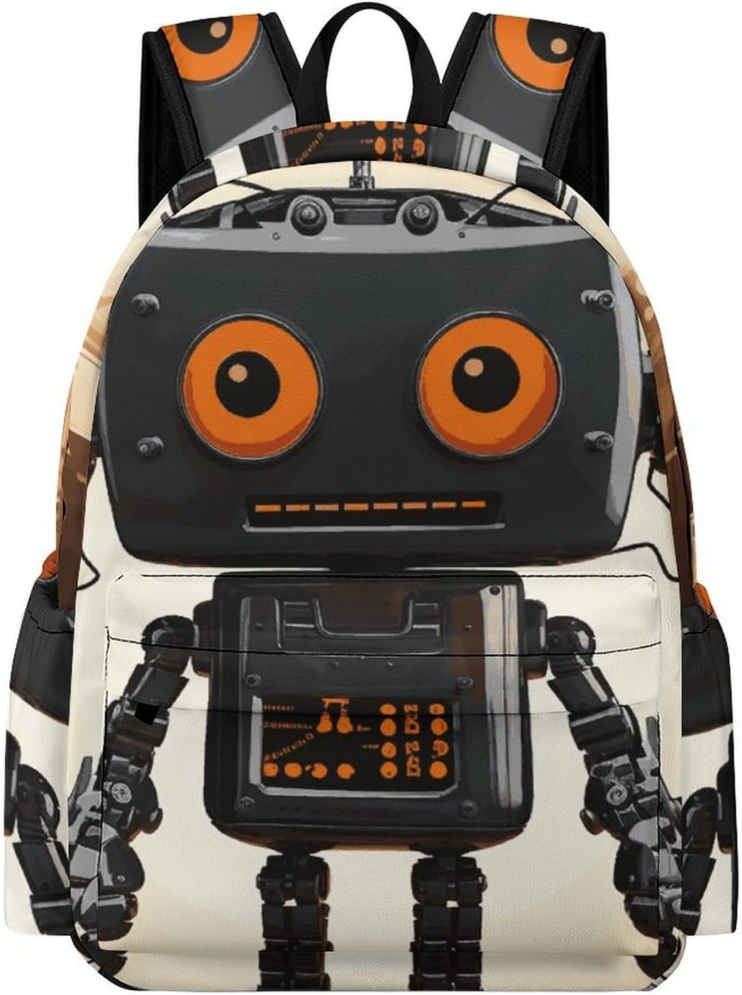 Laptop Travel Backpacks Large Capacity Black Robot Bookbags for Outdoor Sports Office Work